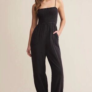 Z Supply Santos Gauze Jumpsuit Black NWT